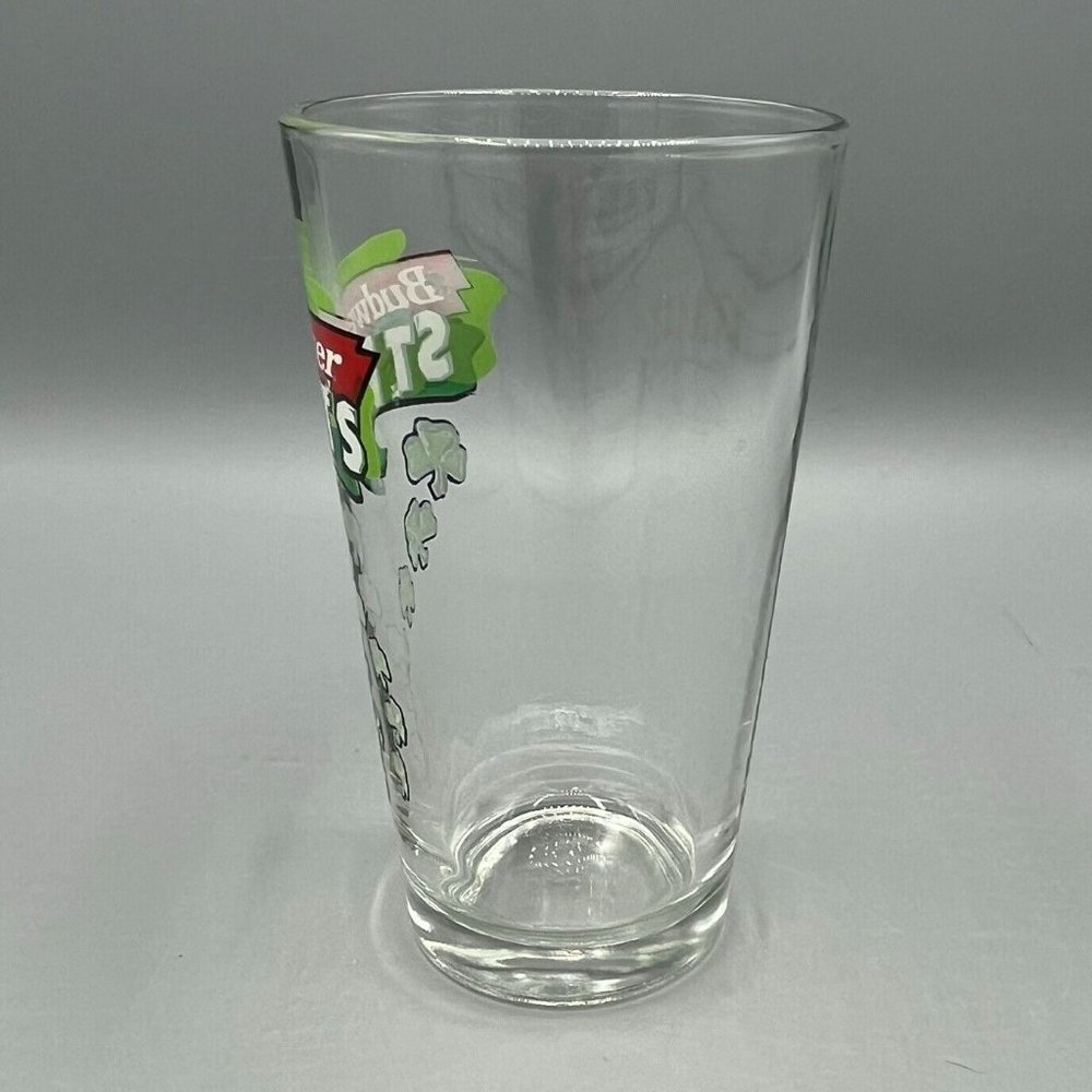 Budweiser St. Pats 16 Oz. Beer Pint Glass St. Patrick's Day Shamrocks Libbey - Picture 4 of 6